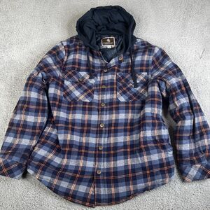 Legendary Whitetails Hoodie Shirt Jacket Men XL Flannel Snap Quilted Heavyweight